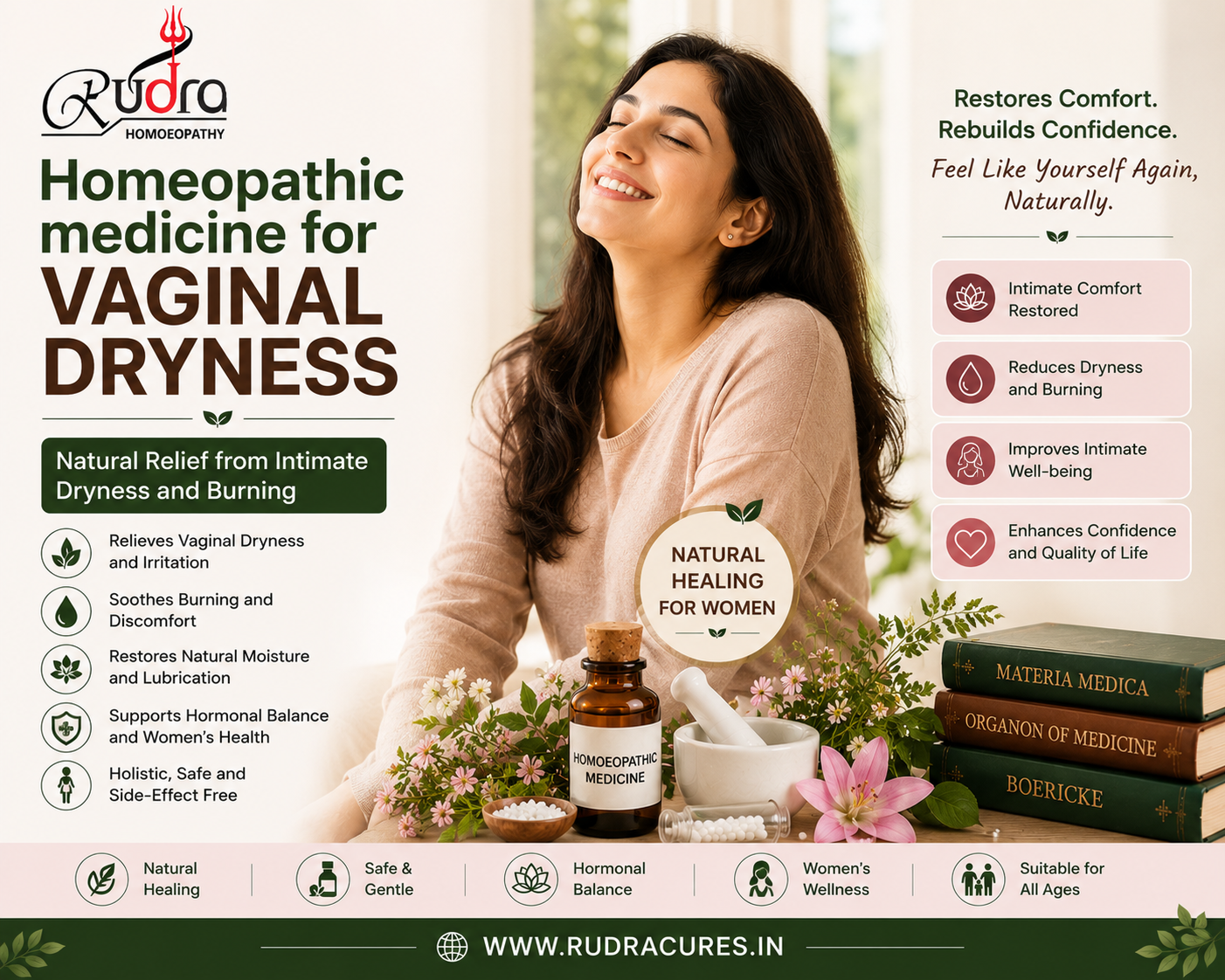 Homeopathic remedies for vaginal atrophy, painful intercourse, hormonal dryness, and mucosal health